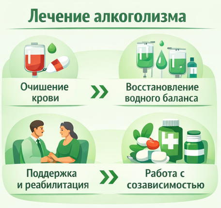 лечение алкоголизма в Гурьевске этапы